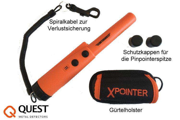 Quest Xpointer Pinpointer orange (neuestes Modell) + Zubehör